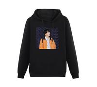 THE KING OF TOMATO Bts Jungkook Euphoria Love Yourself Hoody Unisex Ptinted Hoodies Long Sleeve Men's Hooded with Pocket Black XXL