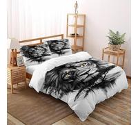 The Kingdom of Black Lions Duvet Cover Sets Premium Brushed Microfiber Duvet Cover Set Non Iron Luxury Bedding Sets With Zipper Closure Super King(260x220cm)