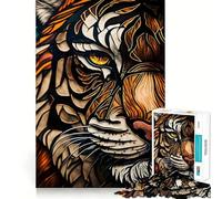 The Kings Glare Cat Glass Jigsaw Puzzles 1000 Pieces for Adults Reason Skill Toy Calm Relax Exact Cut Heartfelt Gift (38x26cm)