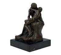 The Kiss by August Robin - Real Bronze Statue 5.5" on Marble Base Small
