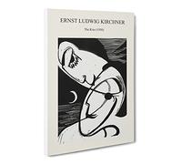The Kiss By Ernst Ludwig Kirchner Canvas Print | Gallery Wrapped 30mm Frame Wall Art | 24x16 inches | Ready to Hang | Surrealist Picture | Living Room Bedroom Lounge Office