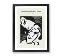 The Kiss By Ernst Ludwig Kirchner Exhibition Museum Painting Framed Print | A3 Black Framed Wall Art | Ready to Hang | Modern Historical Picture | Living Room Bedroom Lounge Office