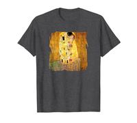 The Kiss by Gustav Klimt T-Shirt, Men, Dark Heather Grey, 5X-Large