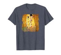 The Kiss by Gustav Klimt T-Shirt, Men, Heather Blue, X-Large