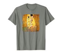 The Kiss by Gustav Klimt T-Shirt, Men, Olive Heather, Small