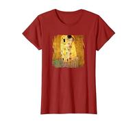 The Kiss by Gustav Klimt T-Shirt, Women, Cranberry Red, X-Large