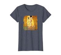 The Kiss by Gustav Klimt T-Shirt, Women, Heather Blue, X-Small