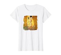The Kiss by Gustav Klimt T-Shirt, Women, White, X-Small