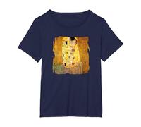 The Kiss by Gustav Klimt T-Shirt, Women's Plus, Navy Blue, 5X