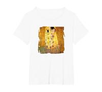 The Kiss by Gustav Klimt T-Shirt, Women's Plus, White, 1X