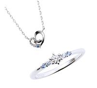 The Kiss DI-SR1211CB-DI-SN1813CB (Gift Set of 2) Disney Collection Disney Princess (Original Box with Message Card) Cinderella Women's Silver Ring Necklace, Silver, Cubic Zirconia