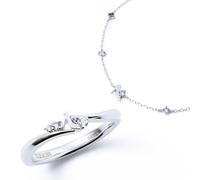 The Kiss DI-SR1504CZ-DI-SBR1500NG Gift Set of 2, Disney Collection, Disney Princess, Original Box with Message Card, Cinderella, Women's Silver Ring, Bracelet, ワンサイズ, Silver, Cubic Zirconia