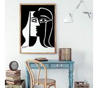 The Kiss Poster Picasso Wall Art Matisse Abstract Woman Canvas Paintings Black and White Pictures Wall Vintage Home Decor 60x80cm Frameless