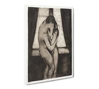The Kiss Vol.1 By Edvard Munch Canvas Print | Gallery Wrapped 30mm Frame Wall Art | 20x14 inches | Ready to Hang | Classic Picture | Living Room Bedroom Lounge Office