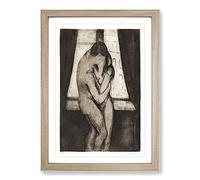 The Kiss Vol.1 by Edvard Munch Framed Print | A2 Oak Framed Wall Art | Ready to Hang | Modern Nature Picture | Living Room Bedroom Lounge Office