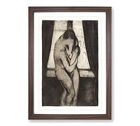 The Kiss Vol.1 by Edvard Munch Framed Print | A2 Walnut Framed Wall Art | Ready to Hang | Modern Nature Picture | Living Room Bedroom Lounge Office