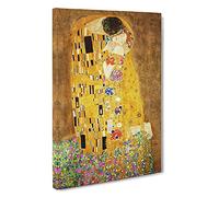 The Kiss Vol.1 By Gustav Klimt Canvas Print | Gallery Wrapped 30mm Frame Wall Art | 30x20 inches | Ready to Hang | Classic Picture | Living Room Bedroom Lounge Office