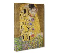 The Kiss Vol.2 By Gustav Klimt Canvas Print | Gallery Wrapped 30mm Frame Wall Art | 30x20 inches | Ready to Hang | Classic Picture | Living Room Bedroom Lounge Office