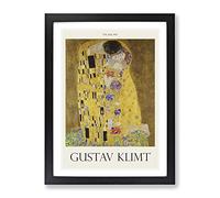 The Kiss Vol.2 By Gustav Klimt Exhibition Museum Painting Framed Print | A3 Black Framed Wall Art | Ready to Hang | Modern Historical Picture | Living Room Bedroom Lounge Office