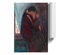 The Kiss Vol.3 By Edvard Munch | Unframed Wall Art Print | Ready to Frame Poster | Modern Home Decor Picture | Artwork for Living Room, Bedroom, Kitchen or Office | A3 (29.7x42 cm)