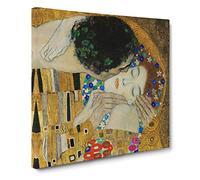 The Kiss Vol.3 by Gustav klimt Canvas Print | Gallery Wrapped 30mm Frame Wall Art | 14x14 inches | Ready to Hang | Classic Picture | Living Room Bedroom Lounge Office