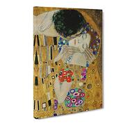 The Kiss Vol.3 By Gustav Klimt Canvas Print | Gallery Wrapped 30mm Frame Wall Art | 20x14 inches | Ready to Hang | Classic Picture | Living Room Bedroom Lounge Office