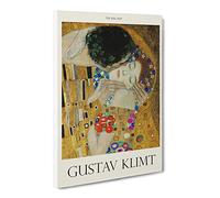 The Kiss Vol.3 By Gustav Klimt Exhibition Museum Painting Canvas Wall Art Print Ready to Hang, Framed Picture for Living Room Bedroom Home Office Décor, 20x14 Inch (50x35 cm)