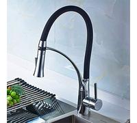 The Kitchen Faucet Hot and Cold Mixer Can Rotate The All Copper Universal Belt to Pull Out The Spray Head. The Kitchen Sink Single Handle Can Rotate 360 Degrees.