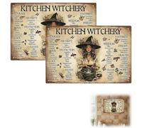The Kitchen Witch’s Guide Sign, 2026 New Kitchen Witchery Metal Decor, Witches and Herbal Guide Recipes Wall Decor of Rituals & Magic, Witchcraft Gift for Women Daily Spiritual Practice