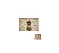 The Kitchen Witch's Guide Sign, Kitchen Witchery Metal Decor, Witches and Herbal Guide Recipes Wall Decor, Rustic Antique Decorations Witch Knowledge Sign Witchcraft Gifts for Women (Brown 1pcs)