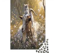 The Kitten Lazily Lay on The Goat's Head. Rätsel Für Erwachsene 38x26cm/1000pcs,Herausforderungsspiele