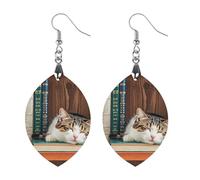 The Kitten Sleeps Wooden Earrings for Women, Vintage Elegant Wood Jewelry, Lightweight Earrings for Wedding, Party, Everyday Jewelry Gift, Star, Wood, wood