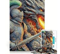 The Knight And The Dragon Jigsaw Puzzle for Teenagers 1000 Pieces Cognitive Toy Quiet Hobby Premium Edge (38x52cm)