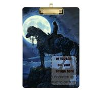 The Knight in The Moonlight Customize clipboard Folder Transparent for Football Softball Coaching Size 9 x 12