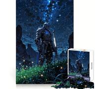 The Knight Under The Stars Jigsaw Puzzles for Adults 1000 Piece Memory Boost Cozy Time Pattern Assembly Santa Wish List (38x52cm)