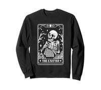 The Knitter Skeleton Tarot Card Design Sweatshirt