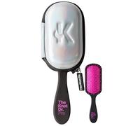 The Knot Dr. Pro Detangle Hair Brush, Holographic Pink Fuchsia Headcase | Flexalite Bristles Help Reduce Breakage and Eliminate Tangles on Wet or Dry Strands, Travel Essentials