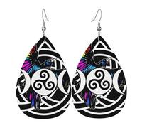 The Knot Morrigan Triple Goddess Crow Leather Earring Fun Dangle Earrings Printed Hanging For Beach Mother'S Day
