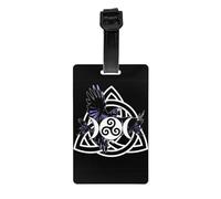 The Knot Morrigan Triple Goddess Raven Luggage Tags,Rectangular Travel Baggage Bag Labels with Strap for Suitcases