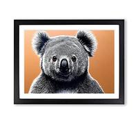 The Koala Bear Framed Print | A2 Black Framed Wall Art | Ready to Hang | Modern Animal Picture | Living Room Bedroom Lounge Office