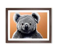 The Koala Bear Framed Print | A3 Walnut Framed Wall Art | Ready to Hang | Modern Animal Picture | Living Room Bedroom Lounge Office