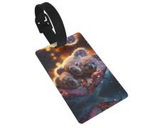 The Koala Family Printed Luggage Tagsâ€“Essential Travel Items for Privacy Protection, Durable PVC Luggage Accessories