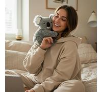 The Koaly - Emotional Healing on Demand Calming Touch & Soothing Hugs, Stuffed Animal for Anxiety, Sleep Aid & Stress Relief, Ideal Comfort Gift Plush Doll - Warm Companionship For Children (Grey)