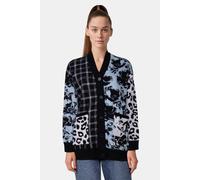 The Kooples Cardigan Patchwork Jacquard Blue Melange/black size 36 | Cardigans Outlet | Women | Blue 36