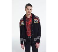 The Kooples Cargidan Col Chale Jacquard Black / Red / Yellow size XS | Cardigans Outlet | Men | Black XS