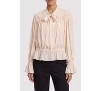 The Kooples Flowing Blouse With A Lavaliere Collar Ecru size 34 | Longsleeves Outlet | Women | White 34