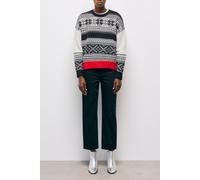 The Kooples Jacquard Round Neck Sweater With Contrast Rib size 36 | Knitted Sweaters Outlet | Women | White 36