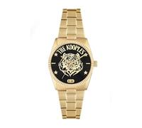 The Kooples - L.A. Tiger Watch - Quartz Watch Movement - Case Width: 36 mm - Stainless Steel - 5 ATM, Black-Gold, one size