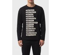 The Kooples Long-sleeved T-shirt With Applique Patches Black Washed size L | Longsleeves Outlet | Men | White L