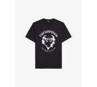 The Kooples Mens Black Graphic-print Cotton-jersey T-shirt Xs